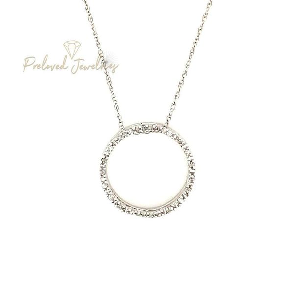 10k Diamond Eternity Pendant Necklace - Picture 1 of 10